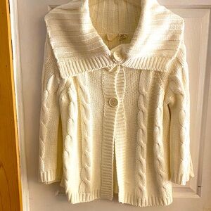 Tiara VTG Cozy Cream Cable Knit Sweater size 1X.